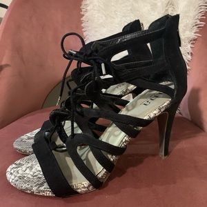 Black and Snakeskin Heels